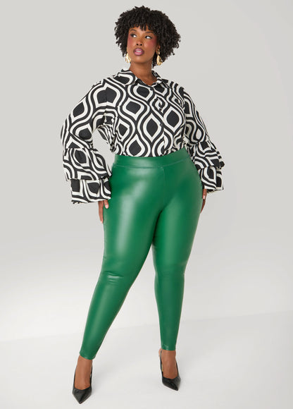 High Waist Faux Leather Leggings