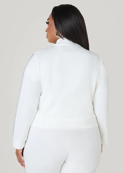 Metallic Paneled Track Jacket