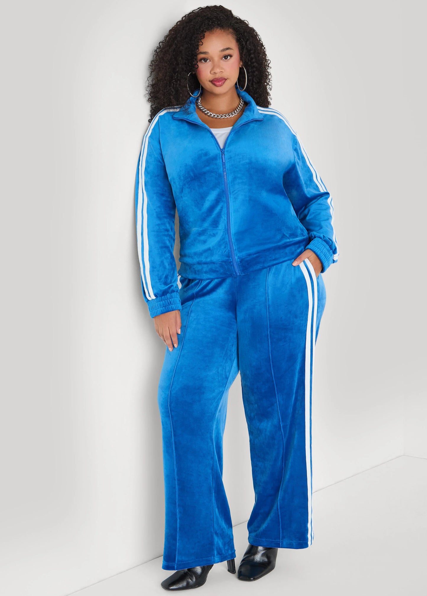 Striped Velour Track Pants