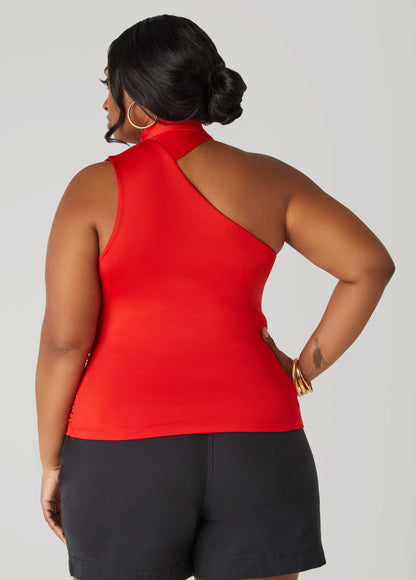 One Shoulder Scarf Neck Top