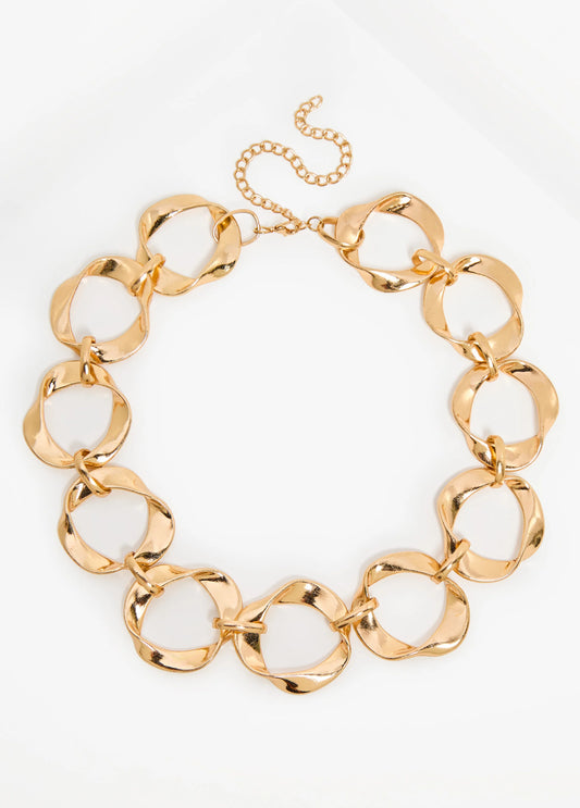Twisted Gold Tone Necklace