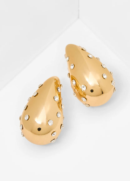 Crystal Gold Teardrop Earrings