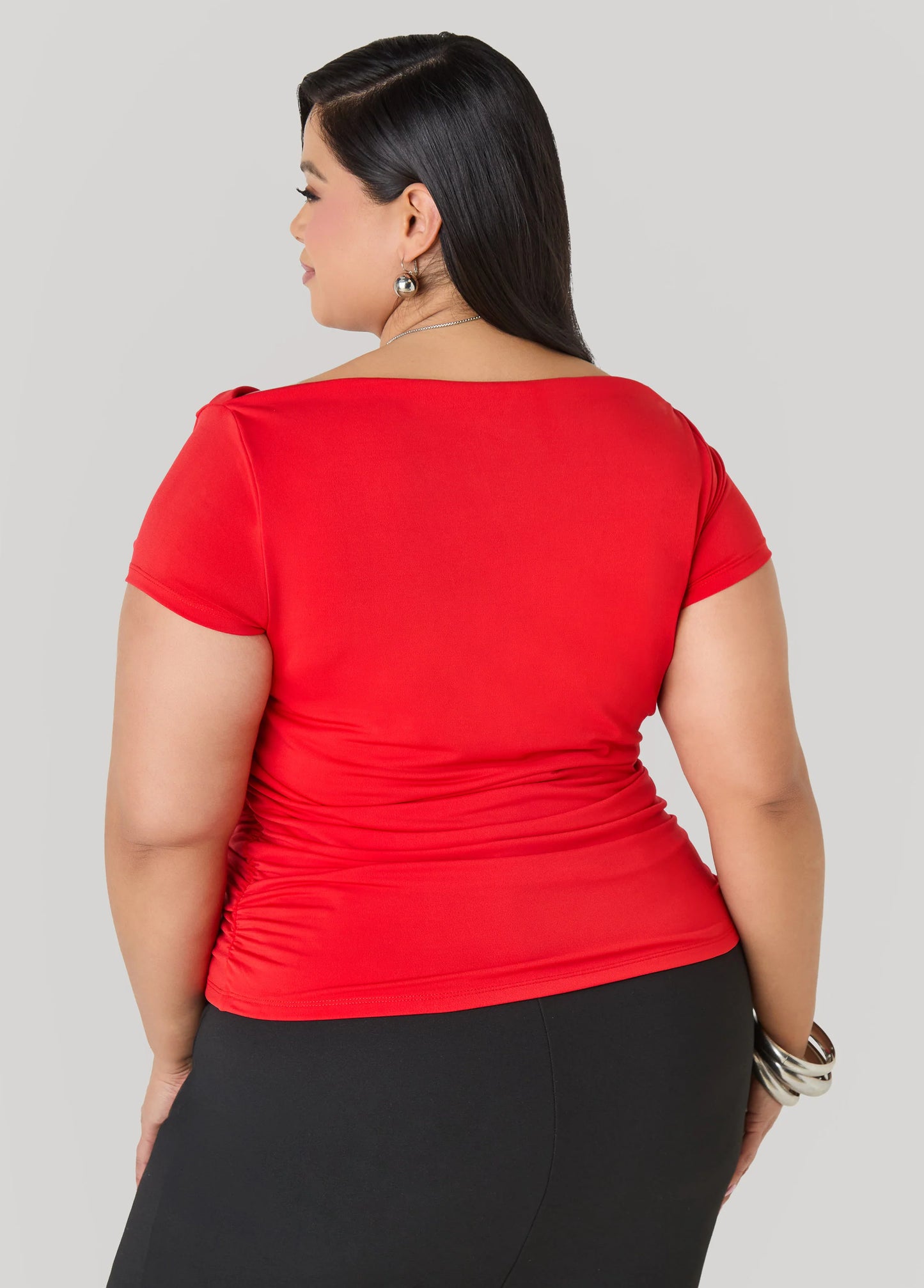 Ruched Cowl Neck Top