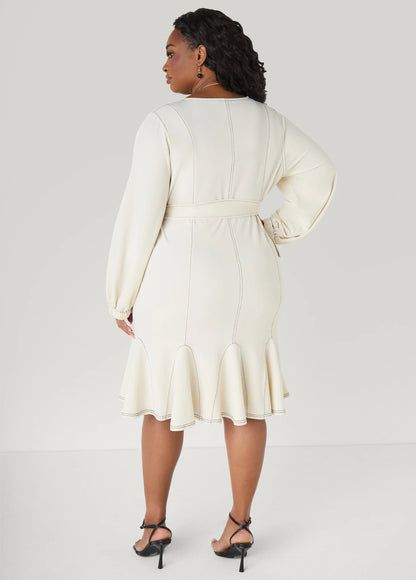 Seam Detailed Flounced Dress