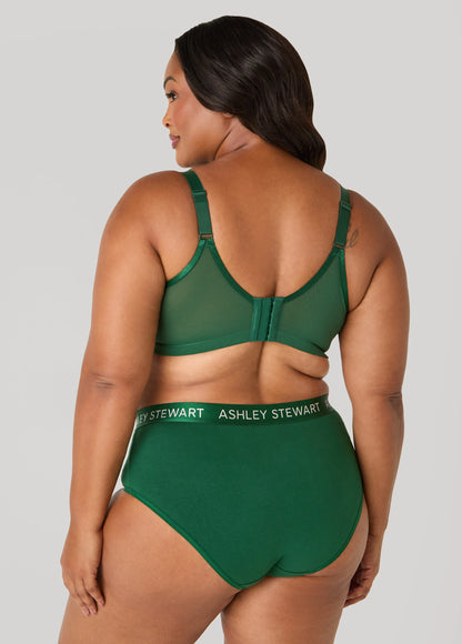 Mesh Paneled Lace Underwire Bra