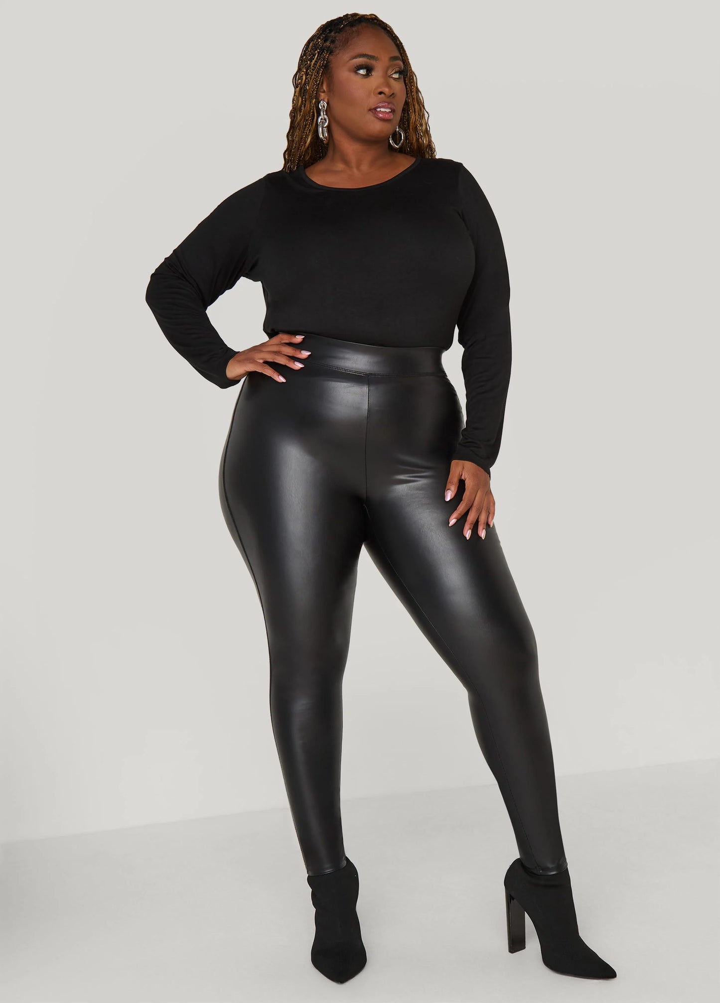 Faux Stretch Leather Leggings