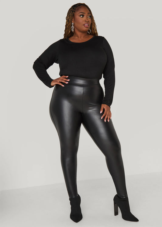 Faux Stretch Leather Leggings