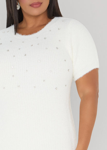 Embellished Sweater Dress