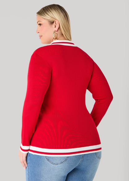 Striped Polo Sweater