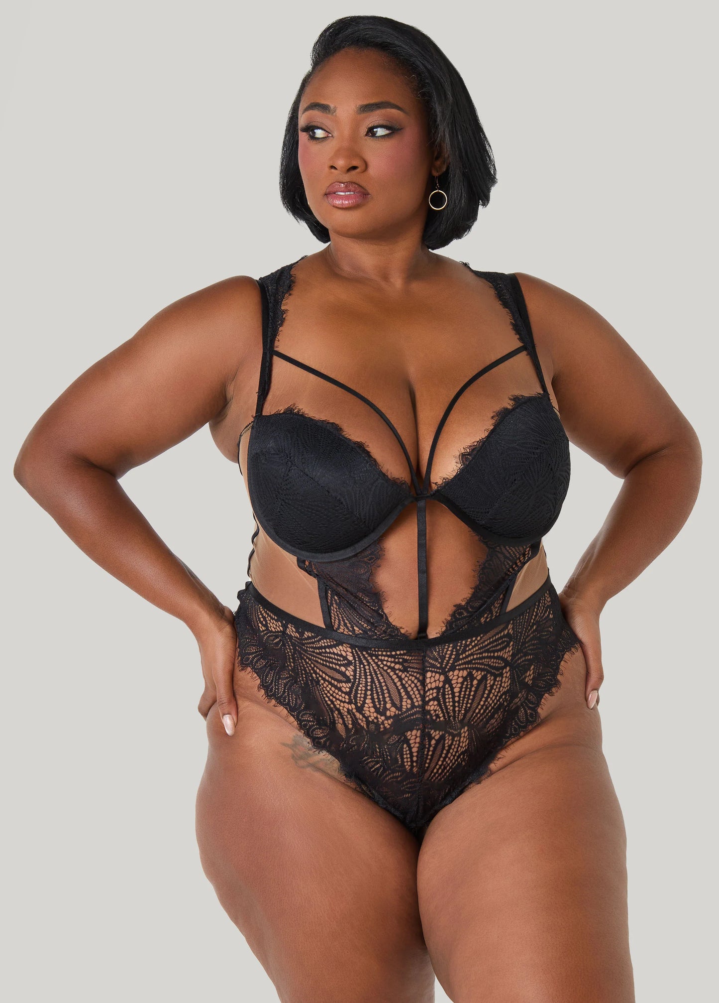 Cutout Caged Lingerie Bodysuit