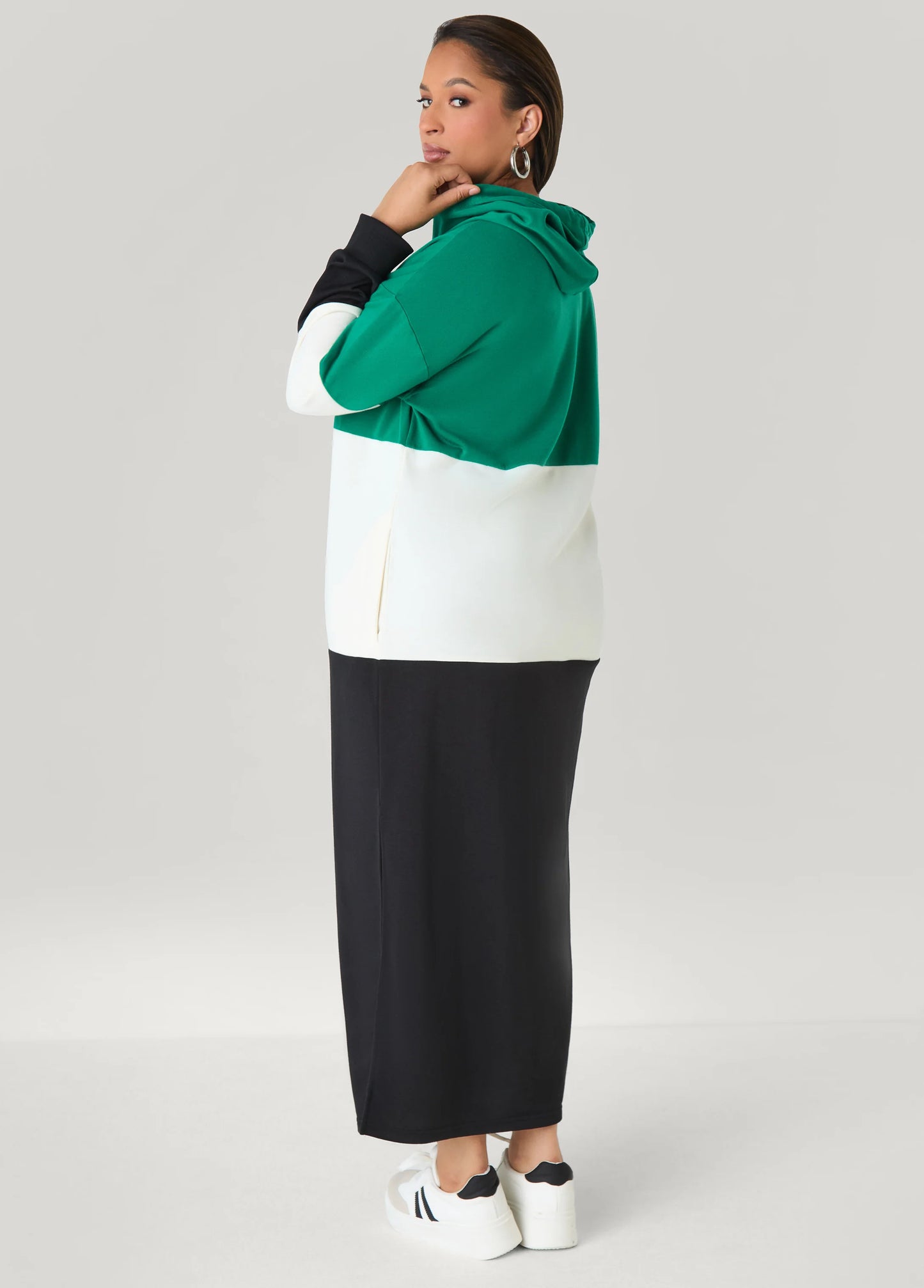 Colorblock French Terry Maxi Dress