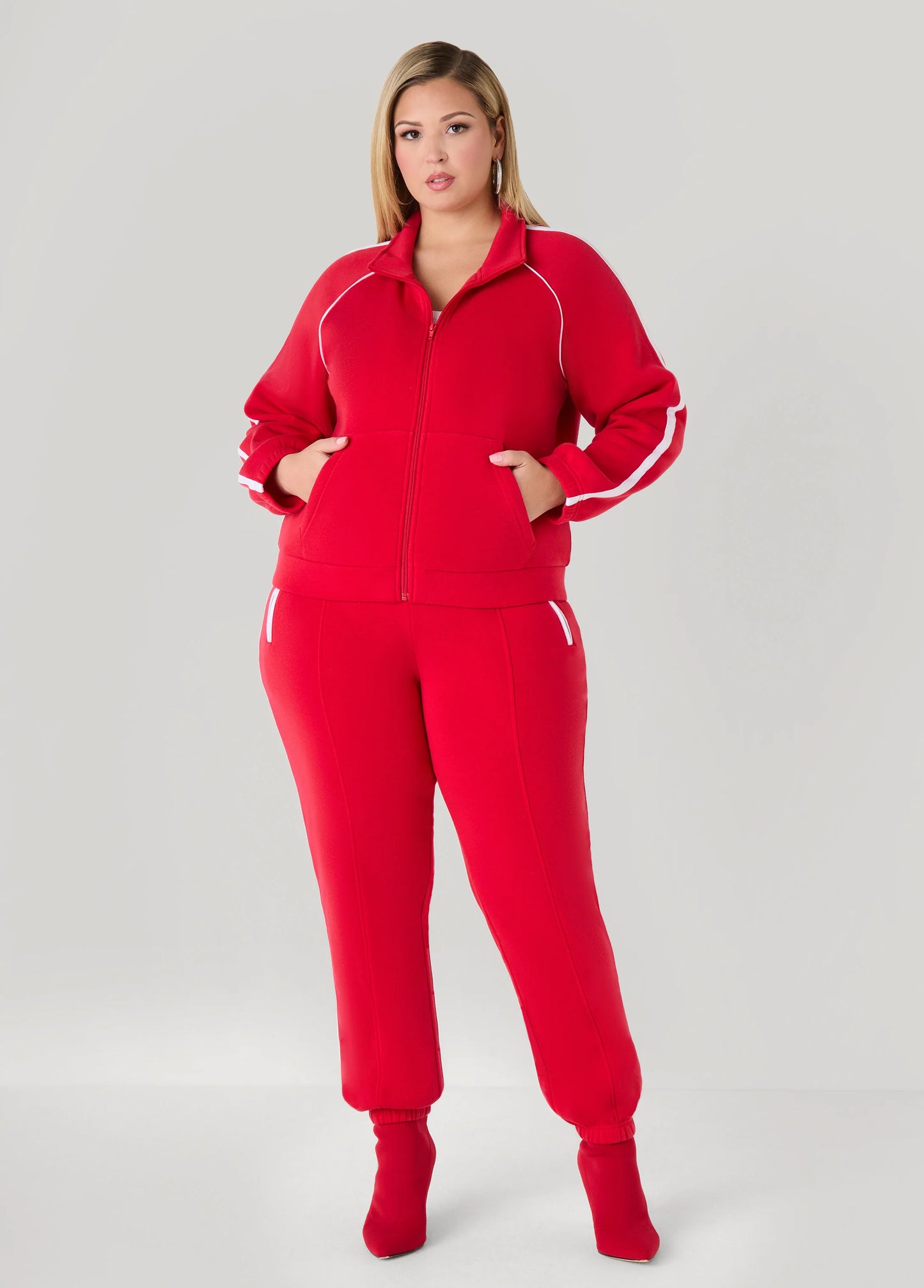 Piped Fleece Track Jacket