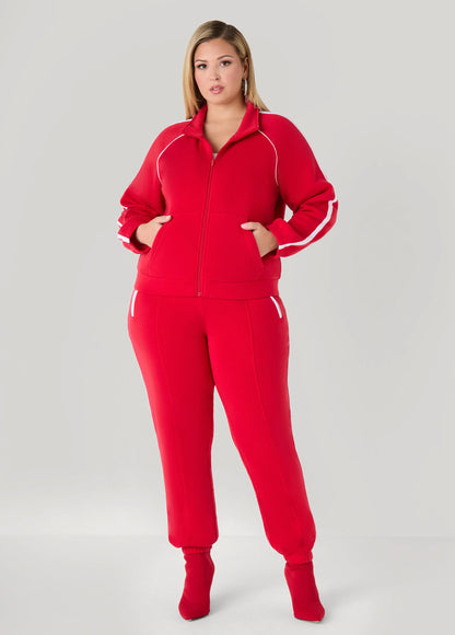 Piped Fleece Track Jacket