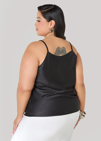 Chain Trimmed Satin Cami