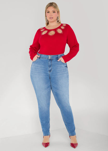Crystal Cutout Sweater