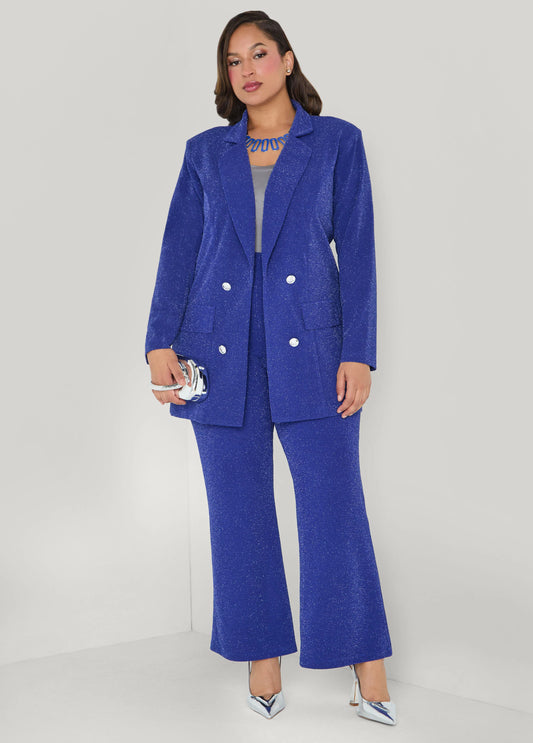 Metallic High Rise Wide Leg Pants