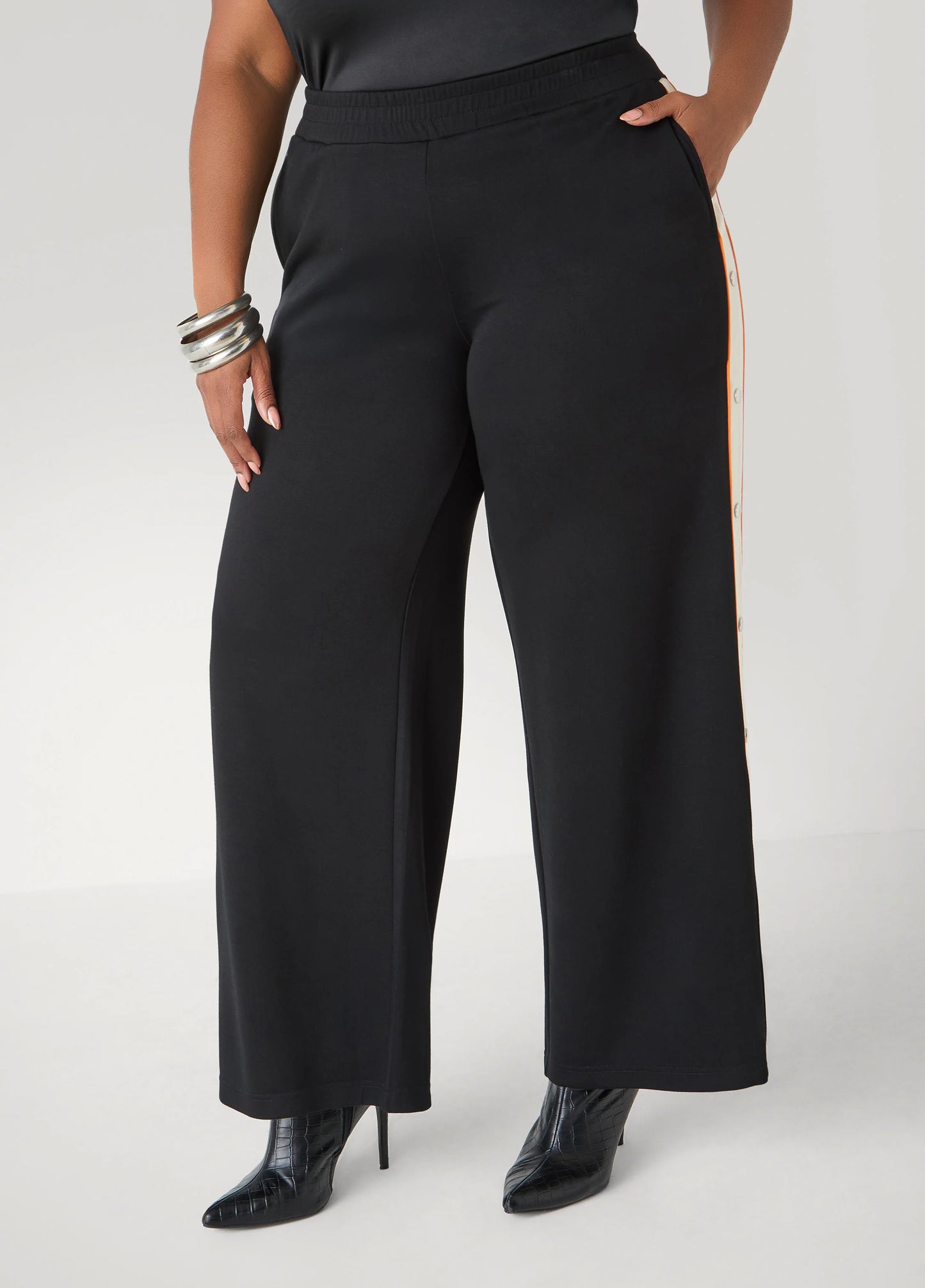 Snap Detailed Jersey Track Pants