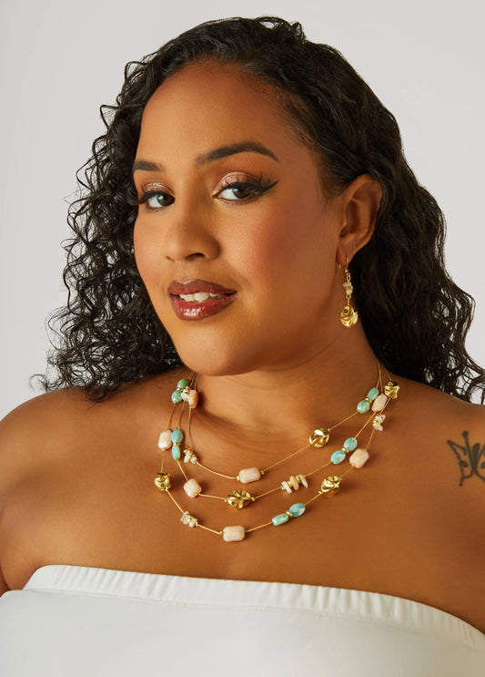 Layered Bead Necklace Set