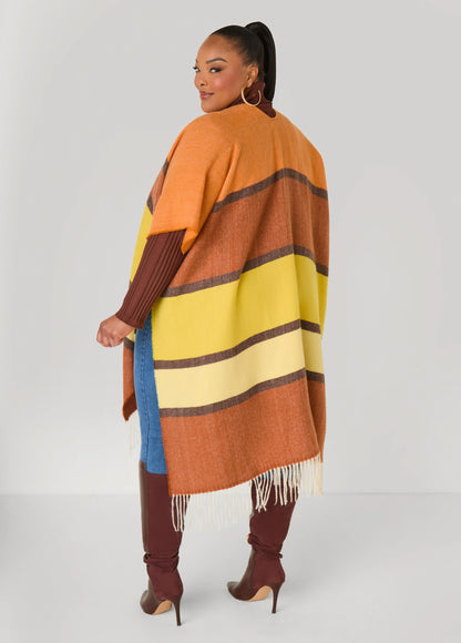Brushed Colorblock Kimono