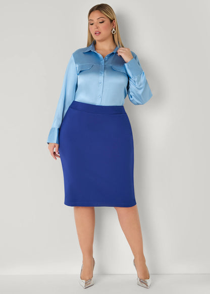 Faux Pocket Satin Shirt