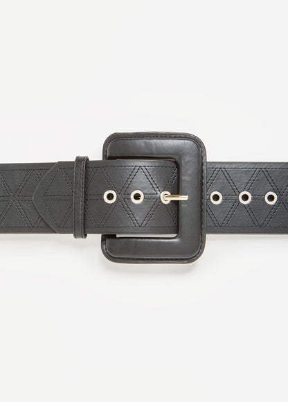 Quilted Faux Leather Waist Belt