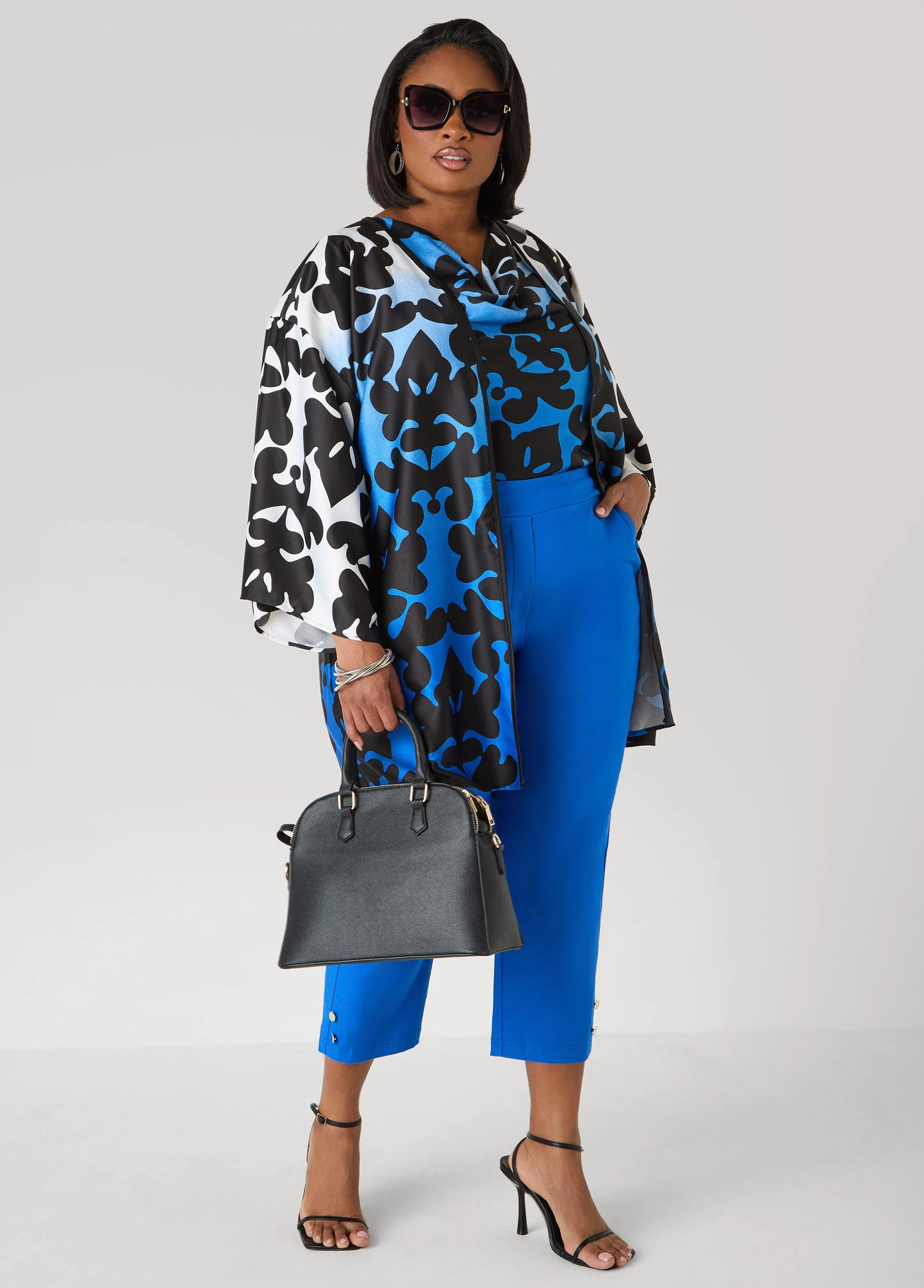 Ombre Printed Satin Kimono