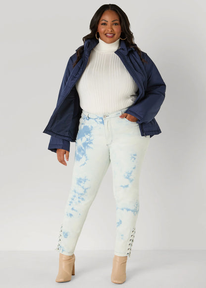 Knit Paneled Hooded Jacket
