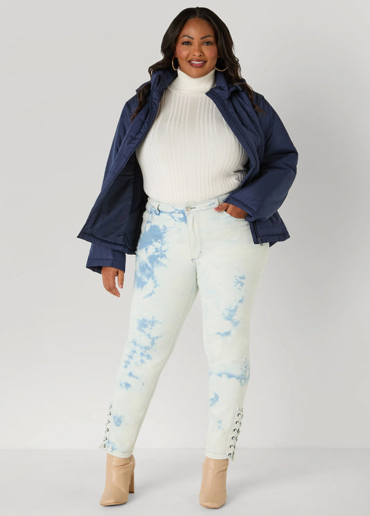 Knit Paneled Hooded Jacket