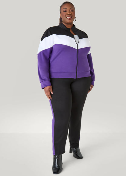 Zip Front Colorblock Track Jacket