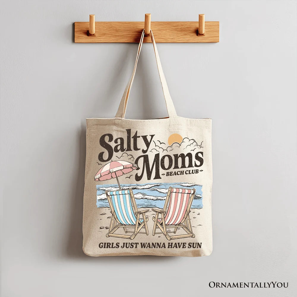Salty Moms Beach Club Tote Bag