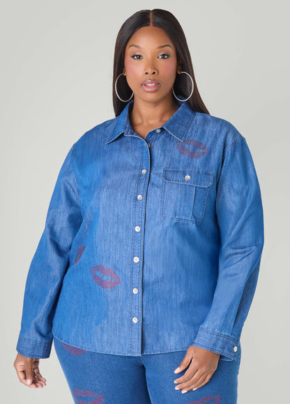 Crystal Lips Chambray Shirt