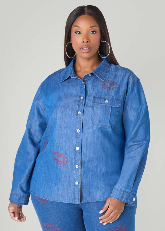 Crystal Lips Chambray Shirt