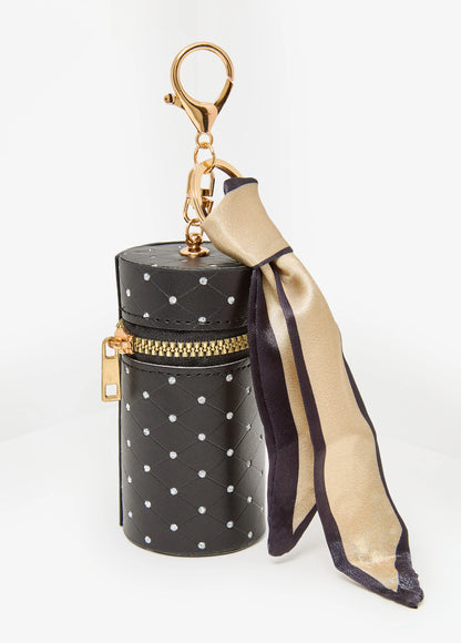 Crystal Faux Leather Bag Charm