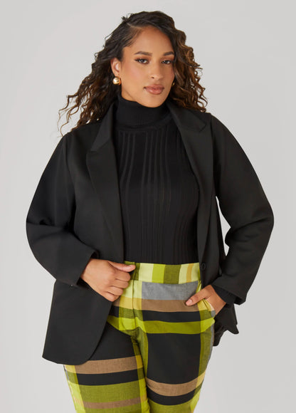 Turtleneck Ribbed Knit Sweater