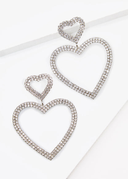 Crystal Heart Earrings