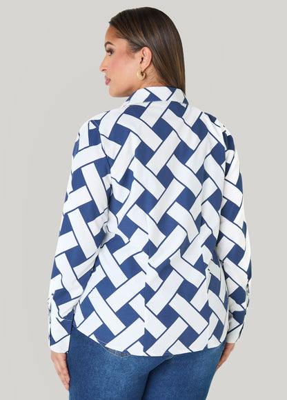 Basketweave Print Shirt