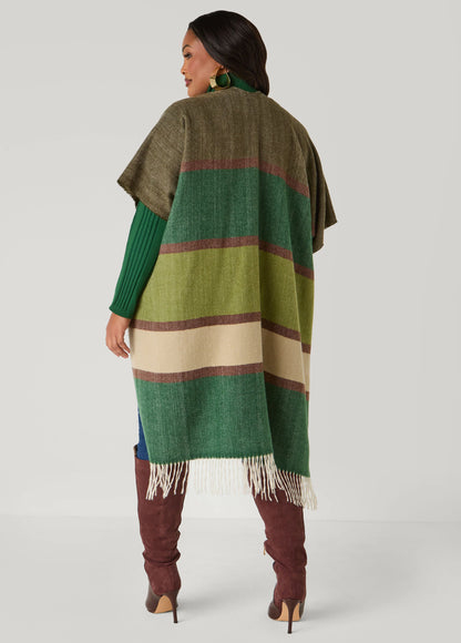 Brushed Knit Colorblock Kimono