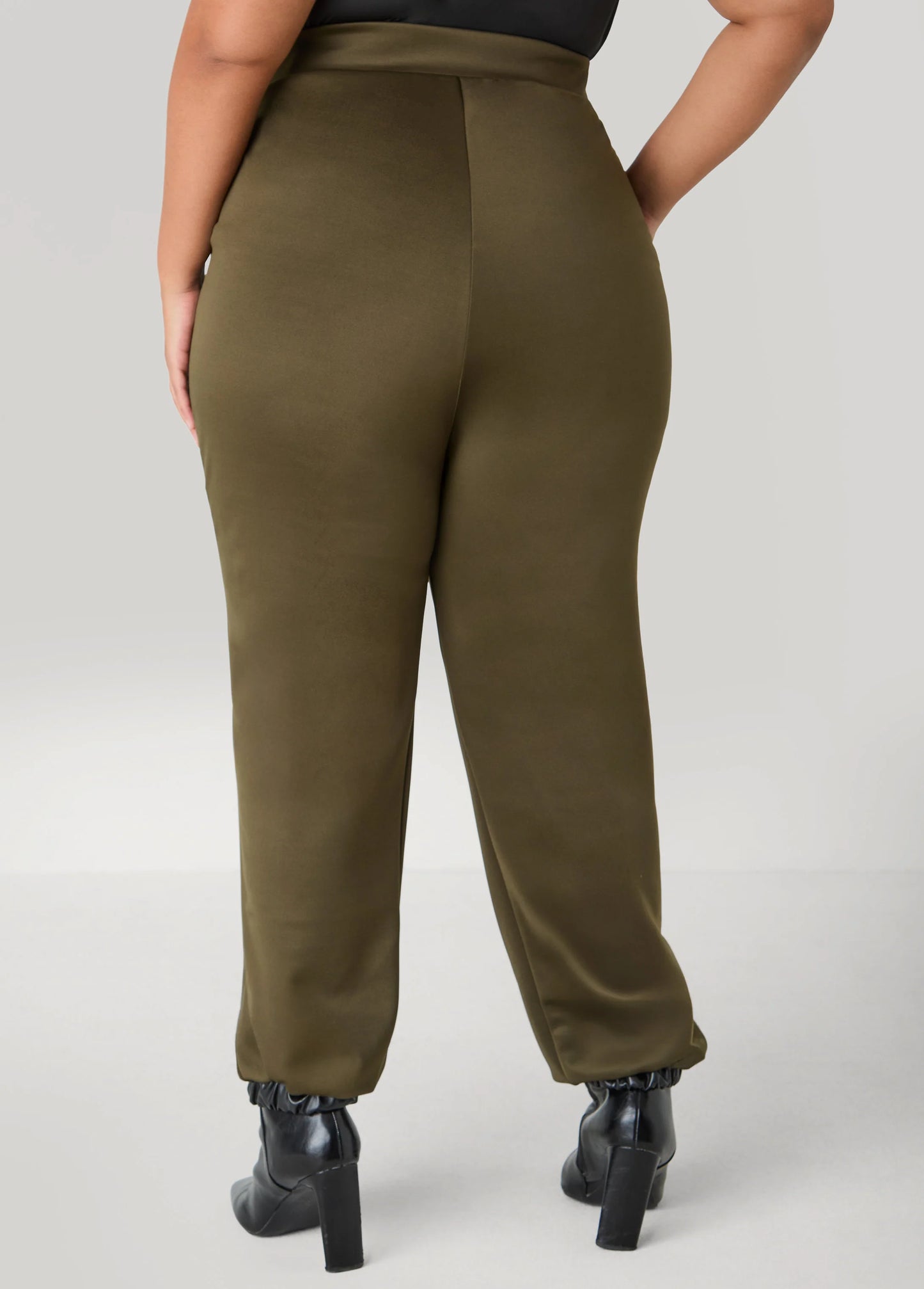 Faux Leather Paneled Joggers