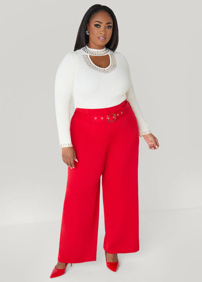Crystal Cutout Sweater