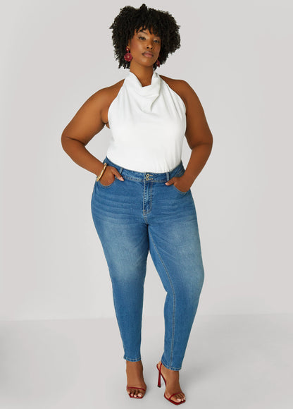 Satin Cowl Neck Top