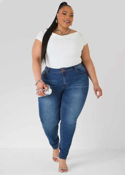 Ruched Cowl Neck Top