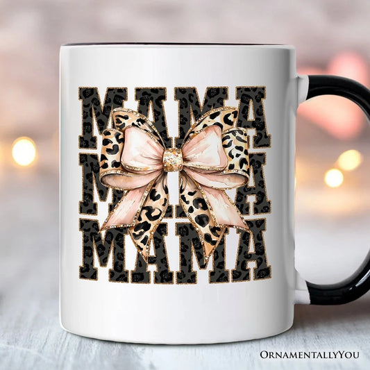 Glittered Leopard Mama Mug