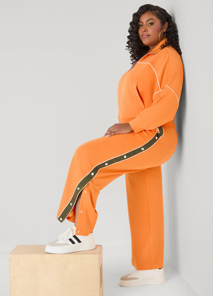 Snap Detailed Jersey Track Pants