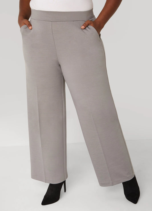 Ponte Pull On Wide Leg Pants