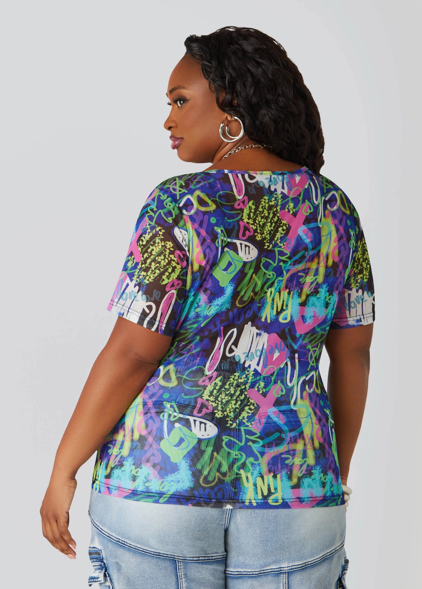 Printed Mesh Tee