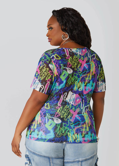 Printed Mesh Tee