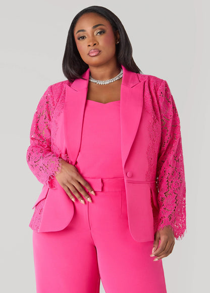 Lace Paneled Blazer