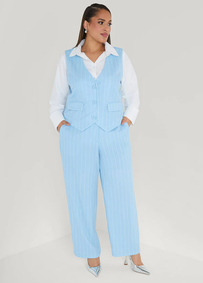 Striped Crepe Vest