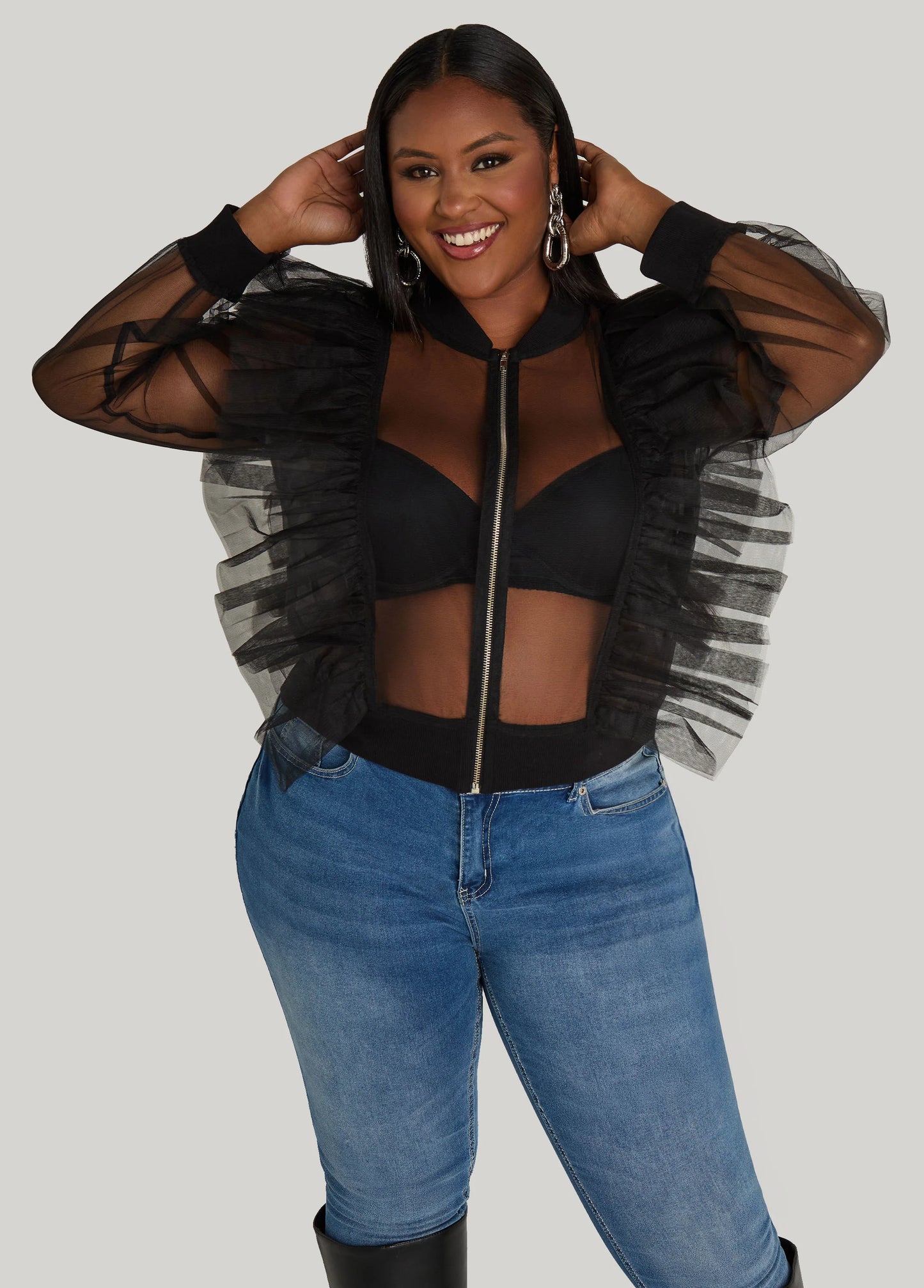 Ruffled Tulle Jacket