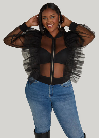 Ruffled Tulle Jacket